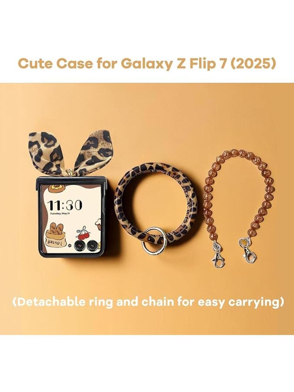 Galaxy Z Flip 6 Case, Z Flip 7 FE Case, Cute Leopard Print - Picture 3 of 4